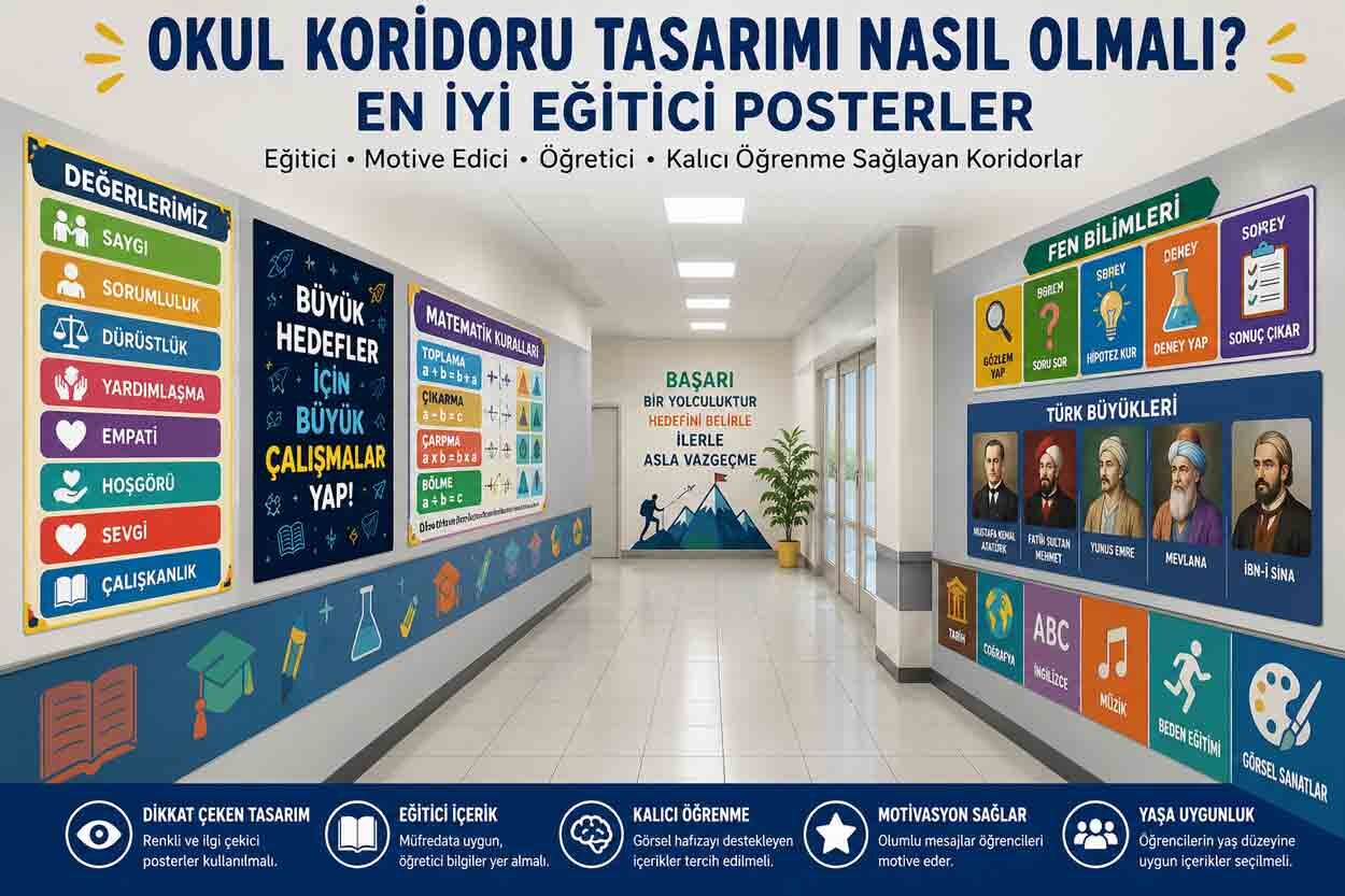 Okul Koridoru Tasarımı Nasıl Olmalı?En İyi Eğitici Posterler