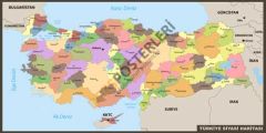Türkiye Siyasi Haritası Okul Posteri