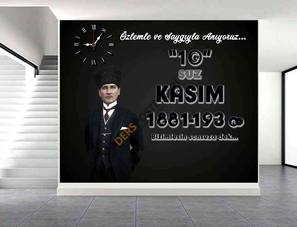 Atatürk\'ü Anma 10 Kasım Okul Posteri