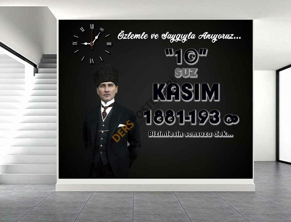 Atatürk'ü Anma 10 Kasım Okul Posteri