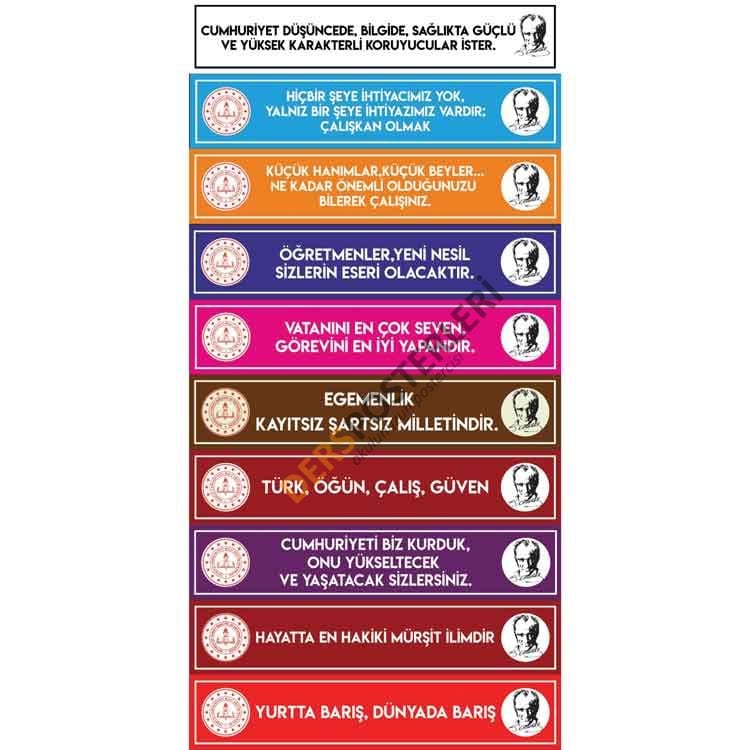 Atatürk'ün Sözleri Kiriş Yazıları 10'lu Set