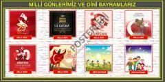 Milli Gün ve Dini Bayramlarımız Okul Posteri