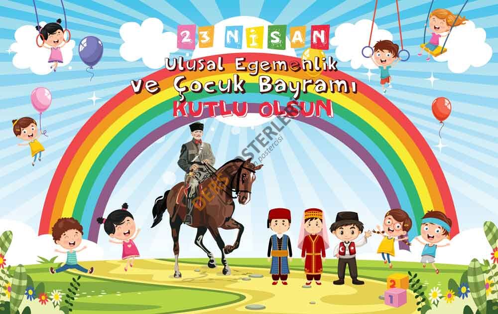 23 Nisan Okul Panosu Posteri