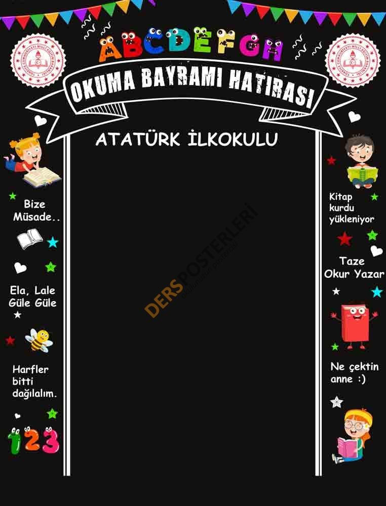 Okuma Bayramı Hatıra Köşesi Okul Posteri
