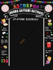 Okuma Bayramı Hatıra Köşesi Okul Posteri
