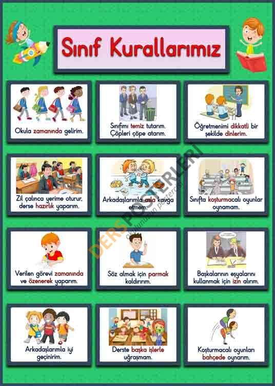 Sınıf Kurallarımız Okul Posteri