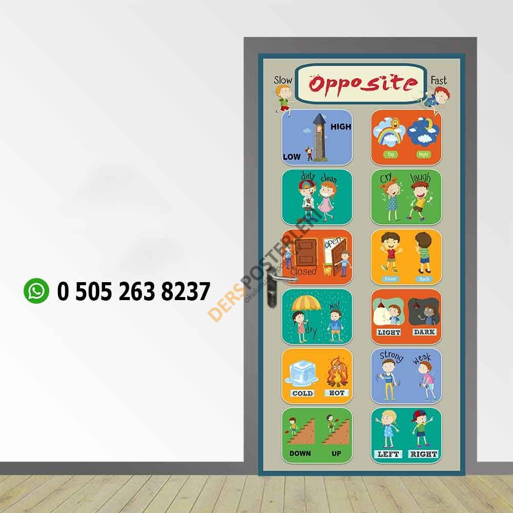 İngilizce Opposite Okul Kapı Giydirme