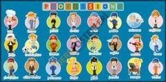 Professions İngilizce Meslekler Okul Posteri