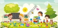 Eğlenerek Öğrenen Çocuklar Okul Posteri