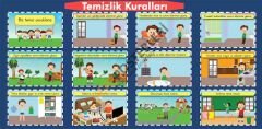 Temizlik Kuralları Okul Posteri