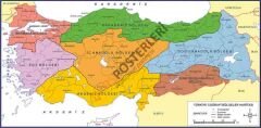 Türkiye Coğrafi Bölgeler Haritası Okul Posteri