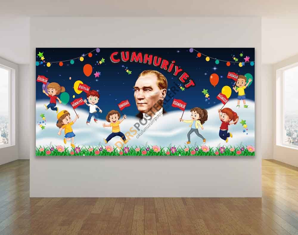 29 Ekim Cumhuriyet Bayramı Okul Panosu Posteri