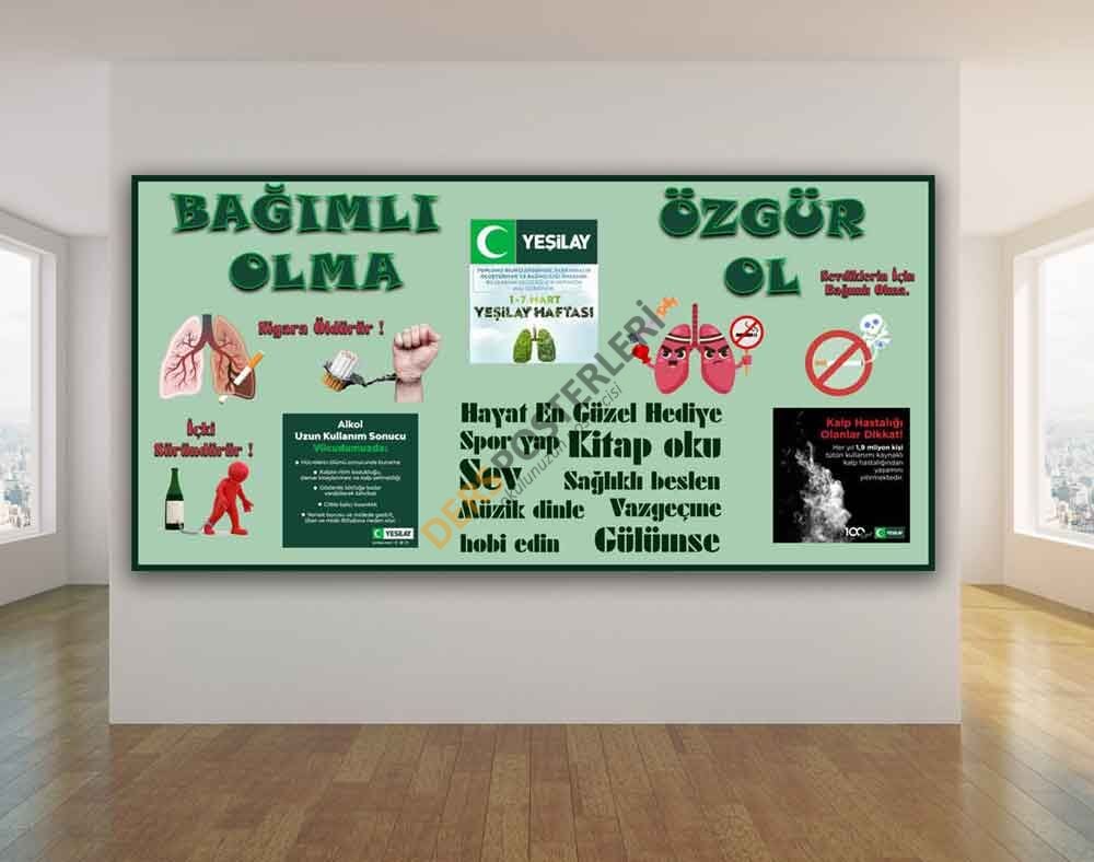 Yeşilay Haftası Okul Panosu Okul Posteri