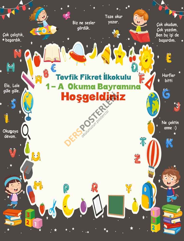 Okuma Bayramı Hatırası Okul Posteri