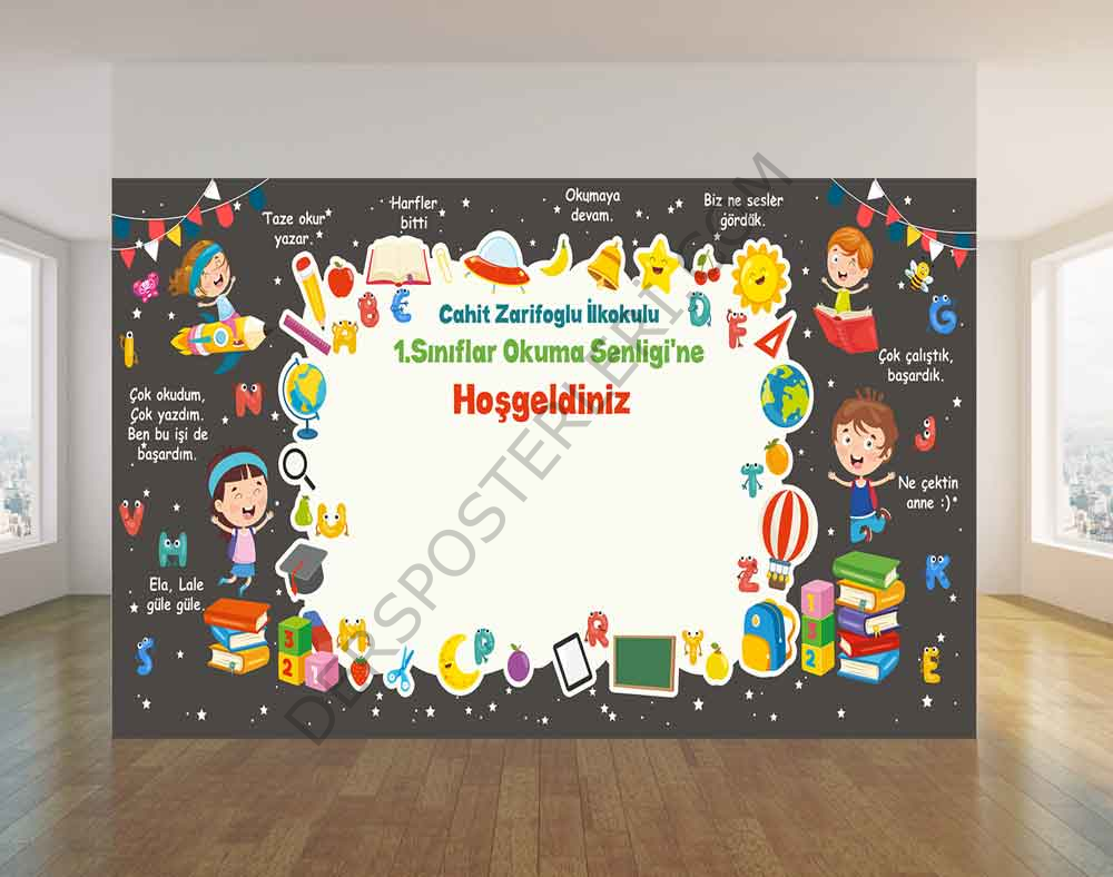 Okuma Bayramı Hatırası Okul Posteri