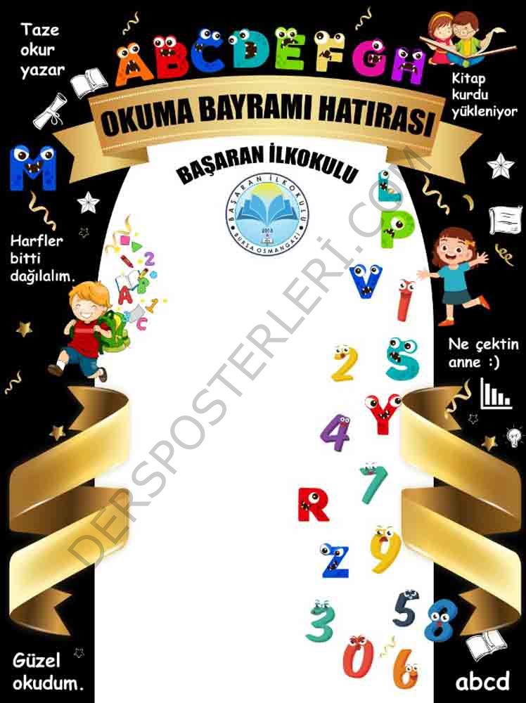 Okuma Bayramı Hatıra Köşesi Okul Posteri