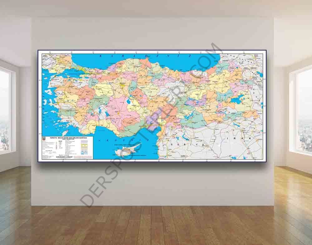 Türkiye Mülki İdare Bölümleri Haritası Okul Posteri