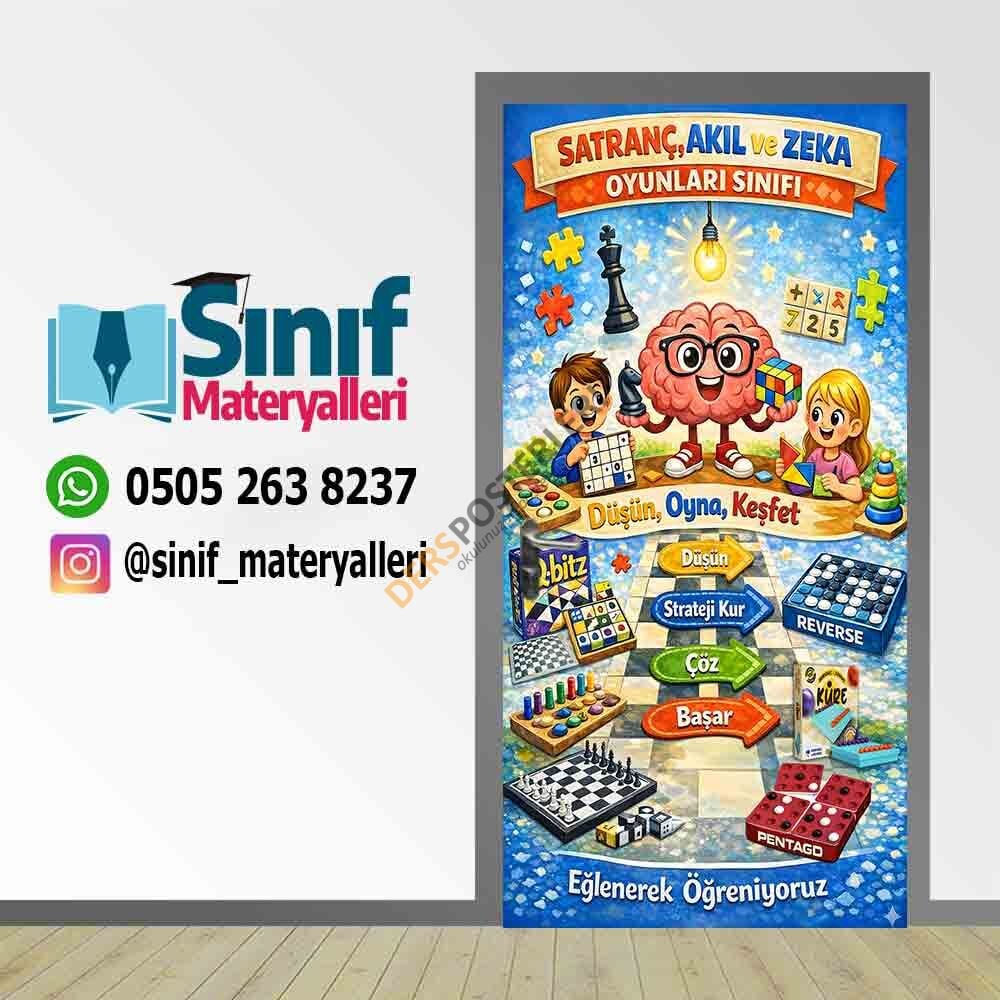 Satranç Akıl Ve Zeka Oyunları Sınıfı Kapı Giydirme