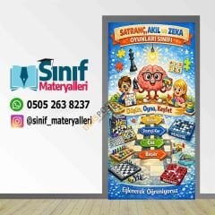Satranç Akıl Ve Zeka Oyunları Sınıfı Kapı Giydirme