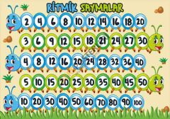 Tırtıl Ritmik Saymalar Okul Posteri