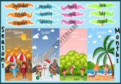 Seasons and Months Okul Posteri