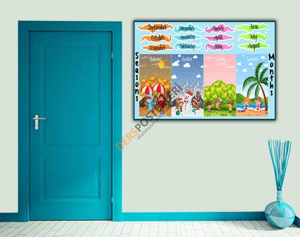 Seasons and Months Okul Posteri
