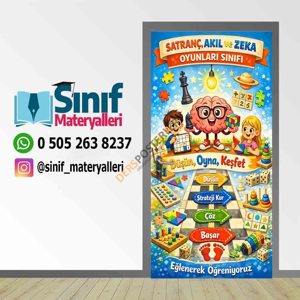 Satranç Akıl Ve Zeka Oyunları Sınıfı Kapı Giydirme