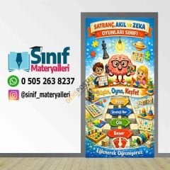 Satranç Akıl Ve Zeka Oyunları Sınıfı Kapı Giydirme