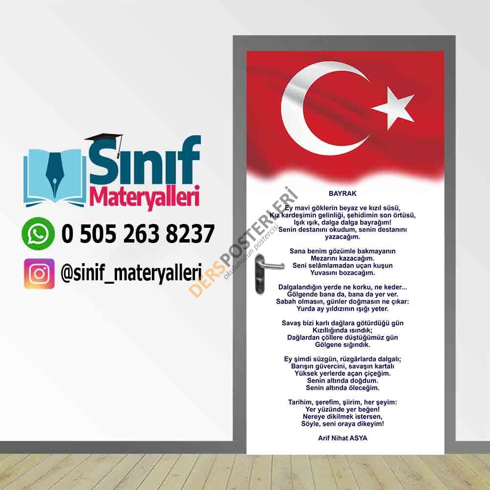 Bayrak Şiiri Okul Kapı Giydirme