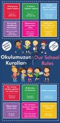 Okul Kuralları İngilizce Türkçe Kapı Giydirme