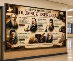Dünya Edebiyatının Ölümsüz Eserleri Okul Posteri