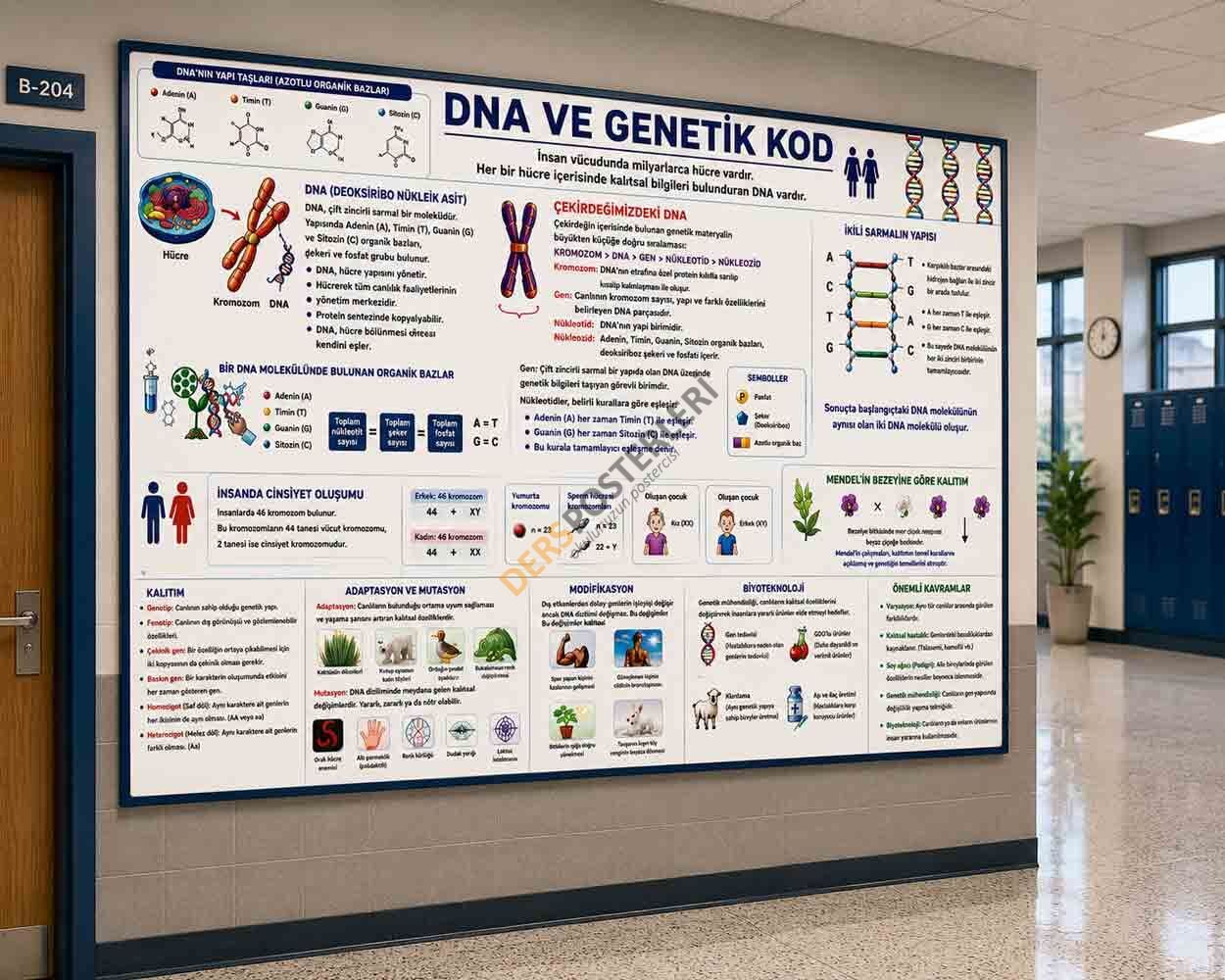 DNA ve Genetik Kod Okul Posteri