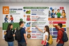 Çatışma Çözme Becerileri Okul Rehberlik Posteri