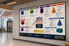 Geometrik Cisimlerin Hacim Hesapları Okul Posteri