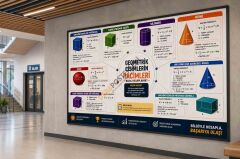 Geometrik Cisimlerin Hacim Hesapları Okul Posteri