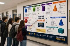 Geometrik Cisimlerin Hacim Hesapları Okul Posteri