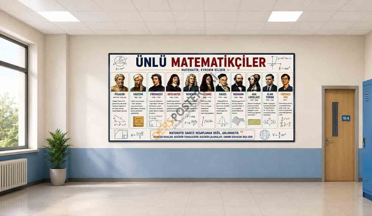 Ünlü Matematikçiler Okul Posteri