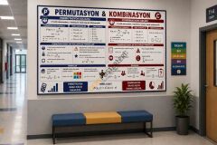 Permütasyon Kombinasyon Matematik Okul Posteri