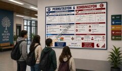 Permütasyon Kombinasyon Matematik Okul Posteri