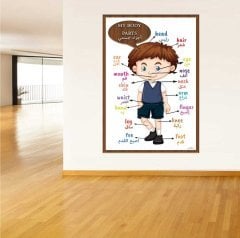 Arapça Türkçe Benim Vücudum İmam Hatip Okul Posteri