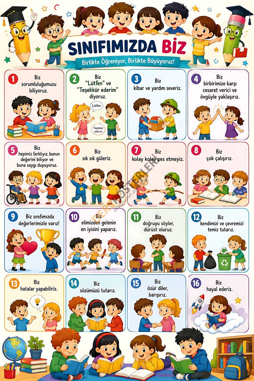 Sınıfımızda Biz Okul Posteri