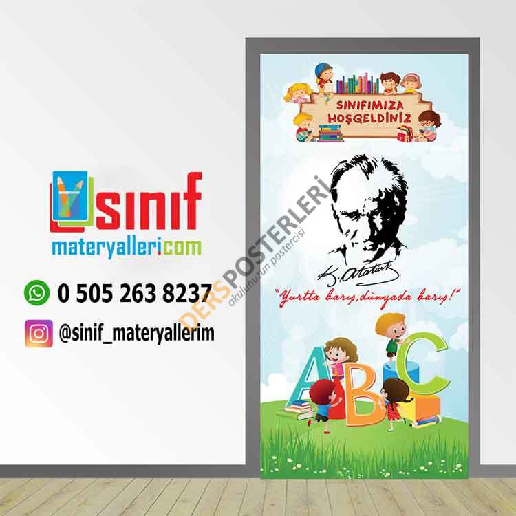 İlkokul Okul Kapı Giydirme Laminasyon Olsun
