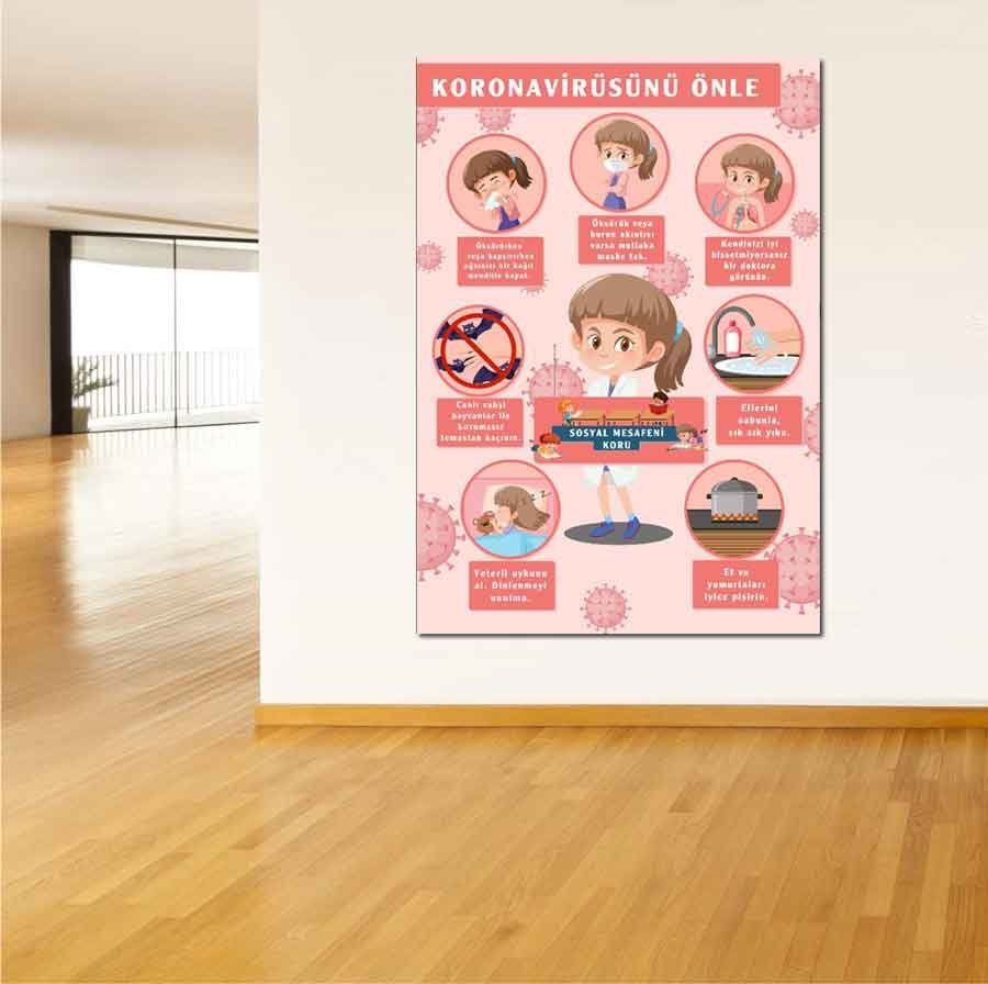 Korona Virüs Korunma Yolları Okul Posteri