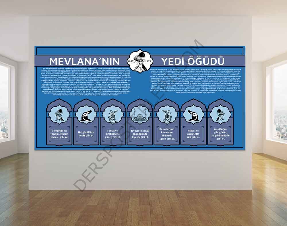 Mevlananın Yedi Öğüdü Okul Posteri