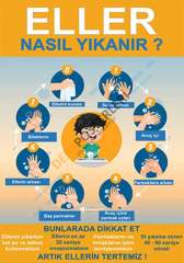 Eller Doğru Nasıl Yıkanır Okul Posteri Afişi