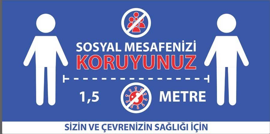 Korona Virüs Sosyal Mesafe Etiketi