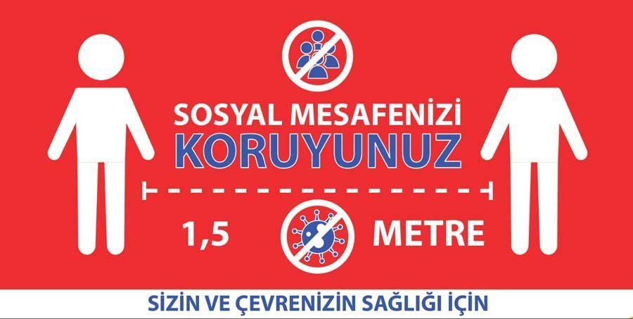 Korona Virüs Sosyal Mesafe Etiketi