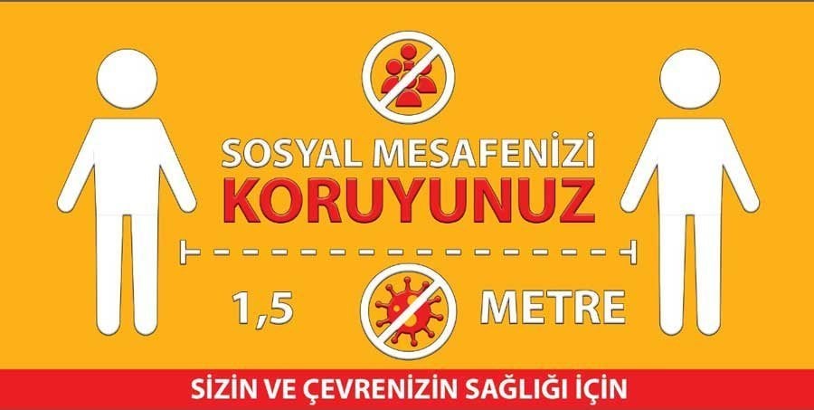 Korona Virüs Sosyal Mesafe Etiketi