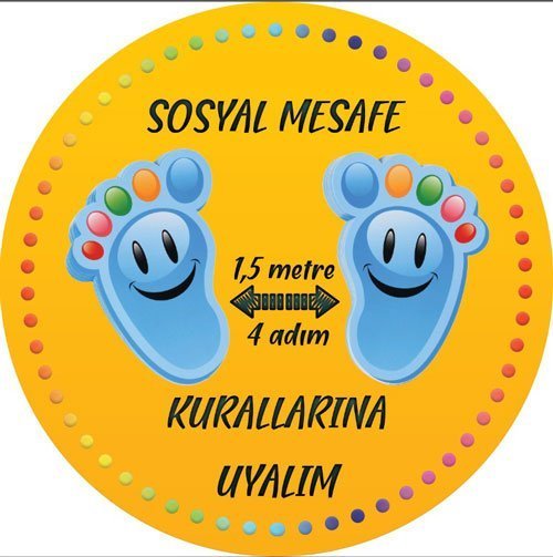 Korona Virüs Ana Okulu Sosyal Mesafe Etiketi