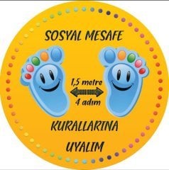 Korona Virüs Ana Okulu Sosyal Mesafe Etiketi